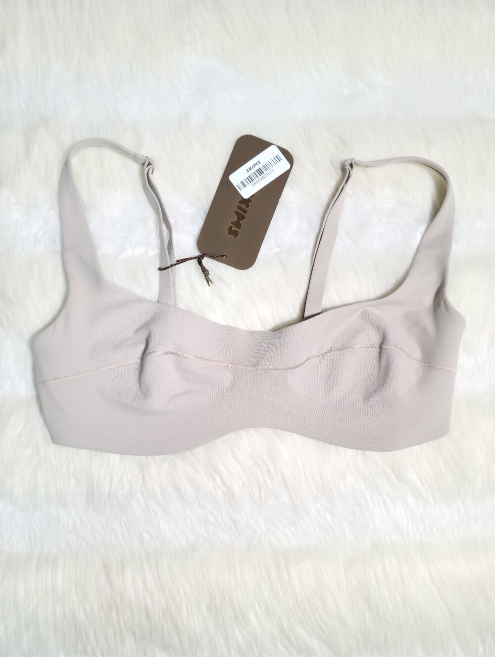 Nike SKIMS Studio Stretch Seam Front Micro Bra Grey Linen Women Medium NEW